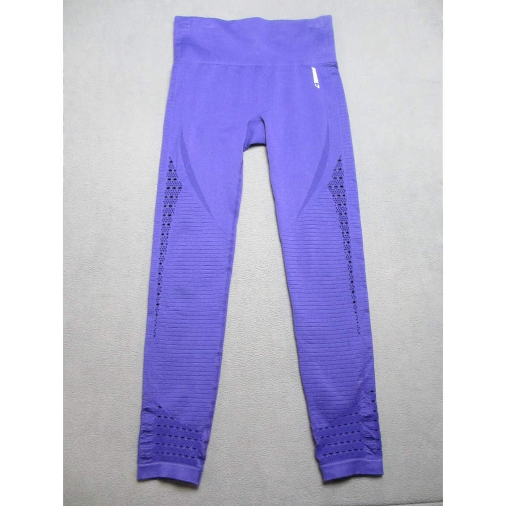 Gymshark Leggings Womens 25 Purple Energy Seamless Gym Training Mesh Structures